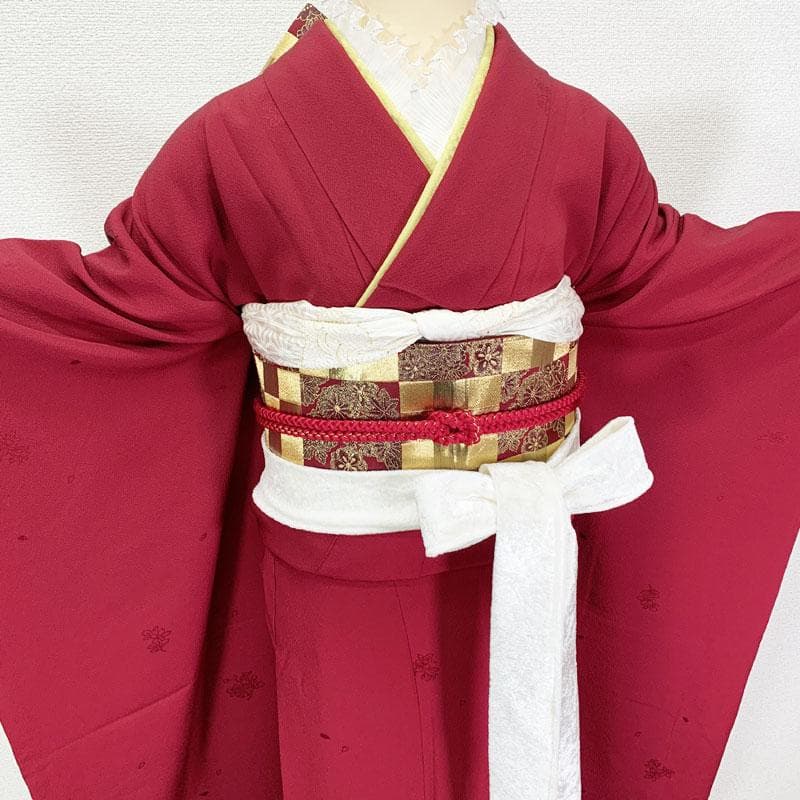 507z38☆山本寛斎 色無地振袖 比翼 嘘つき袖 重ね衿☆美品