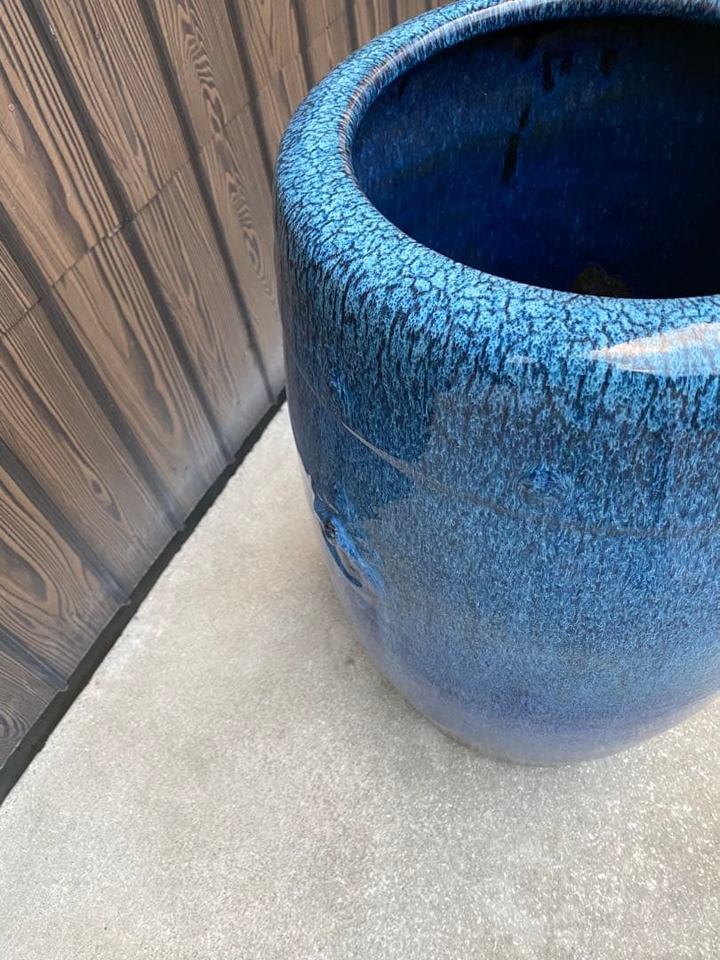 特大　火鉢　壺　海鼠釉薬　植木鉢　傘立て　花瓶