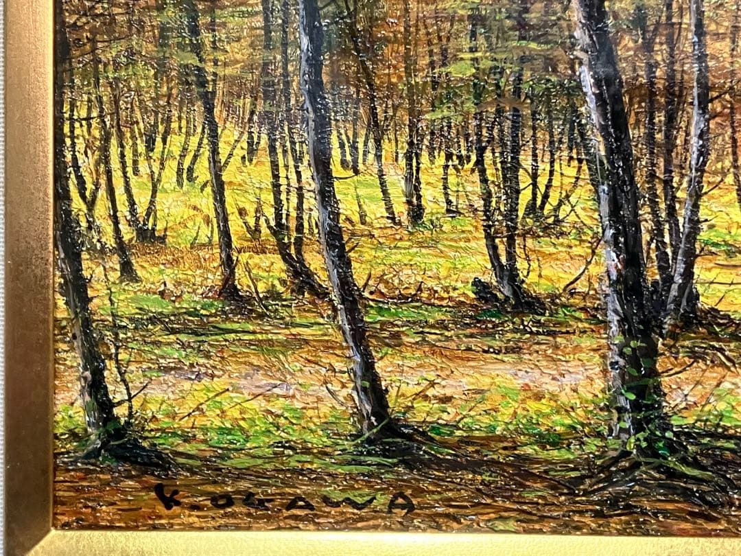 小川馨生「富士望遠」 4号 油彩 油絵 絵画 風景画 富士山 木製額縁