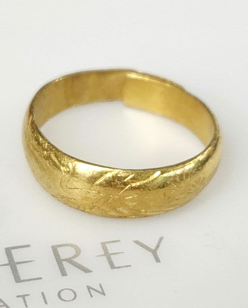 ♡リサズクラブ♡専用　純金 k24 梅鶴松 甲丸リング 5.35g