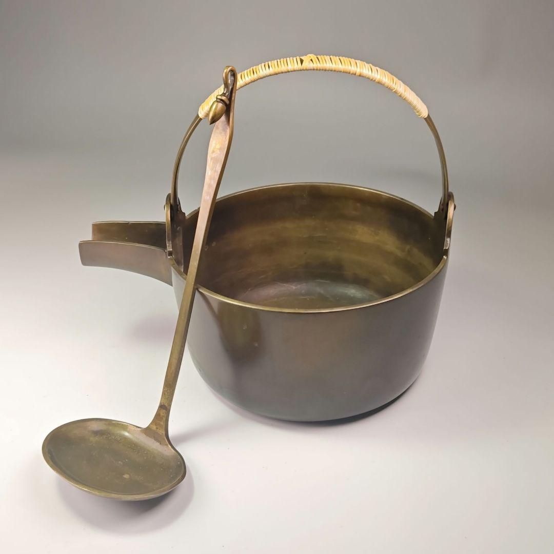 ウ314 汁器『中村秀峰作』『唐銅　汁器　共箱』茶道具