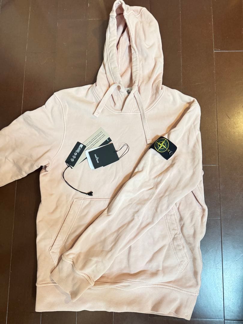 Stone  ピンク フード付きパーカー