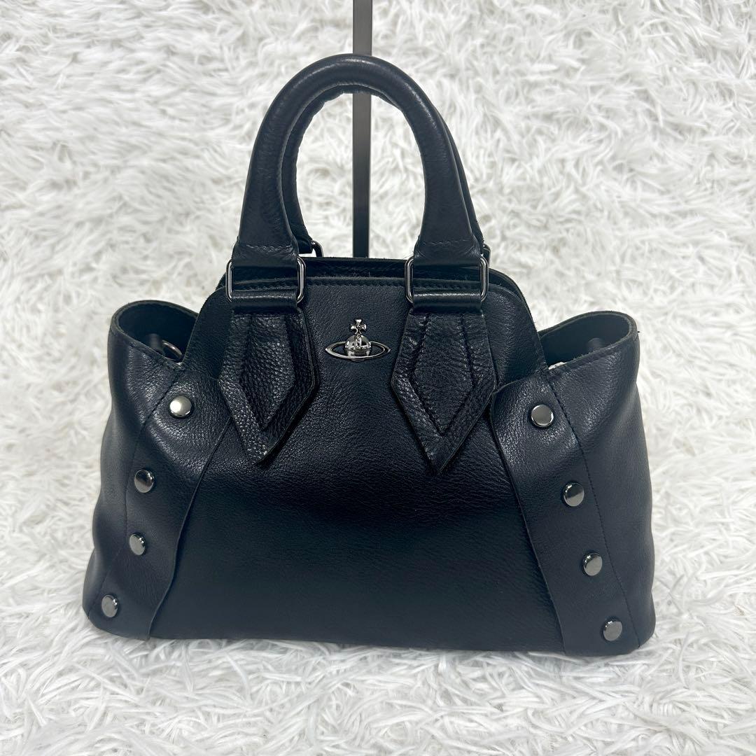 【ヴィヴィアンウエストウッド】ヌーロック オーブ ハンドバッグ スタッズ レザー