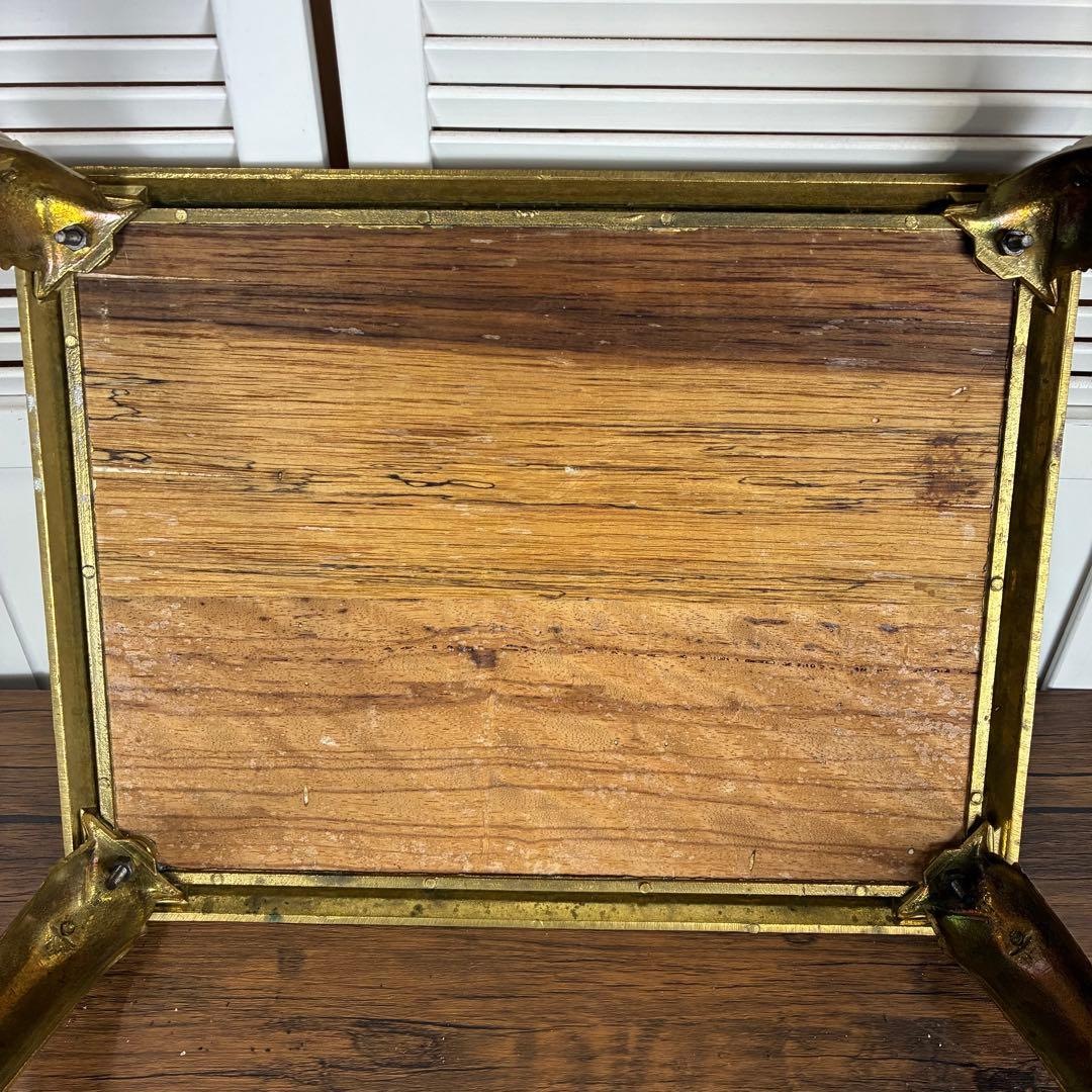 【送料込】アンティーク家具　猫足　ヴィンテージ　サイドテーブル　英国風　象嵌