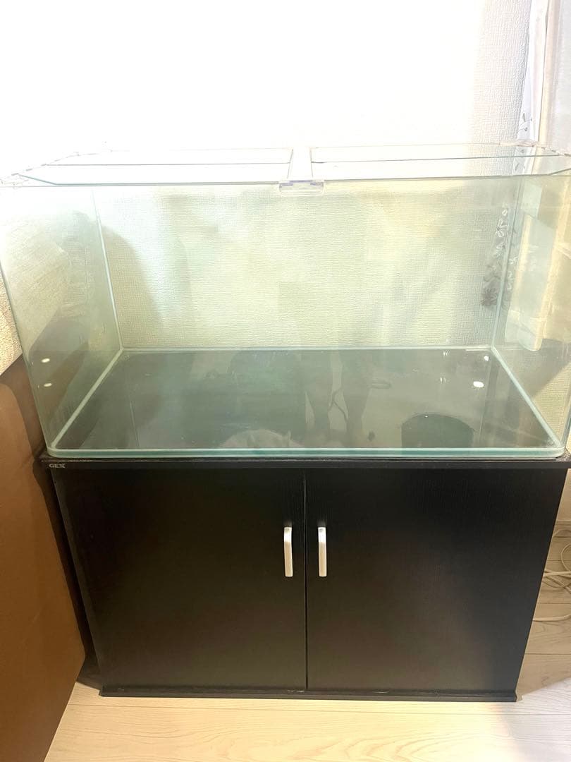 90cmガラス水槽 キャビネット 外部フィルター ヒーター☆引き取り限定☆