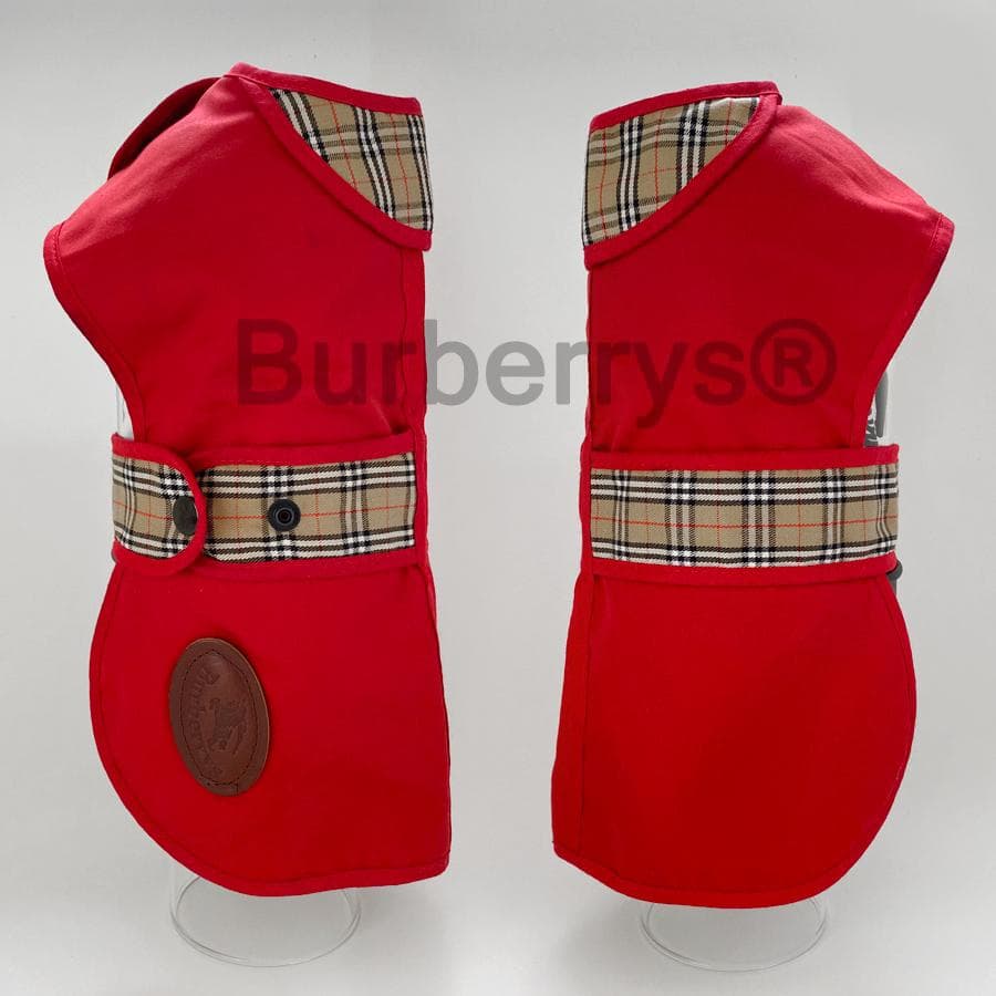 Burberrys バーバリーコート 犬服 赤 12\"/30cm