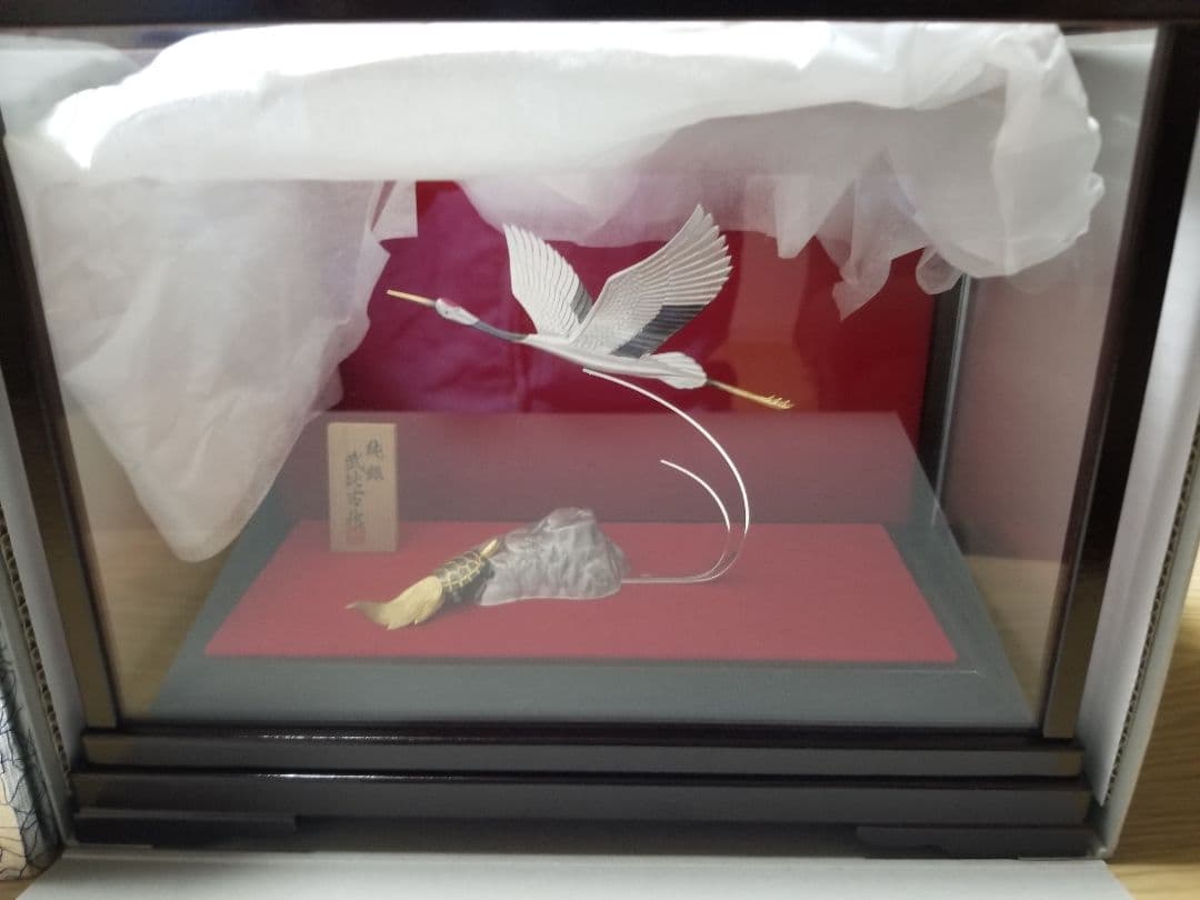 武比古　純銀3.5号　鶴の置物