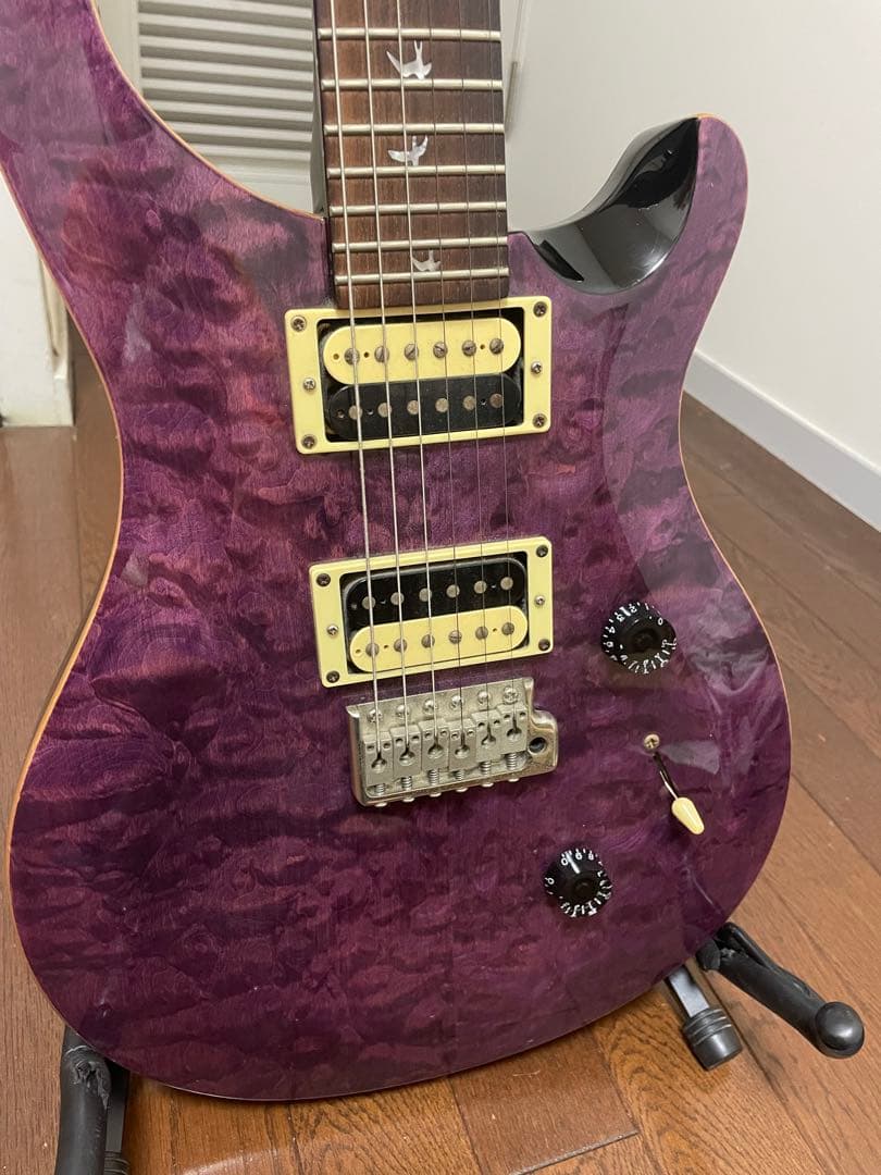 PRS SE custom24 パープル　純正ストラップ、ケース付き