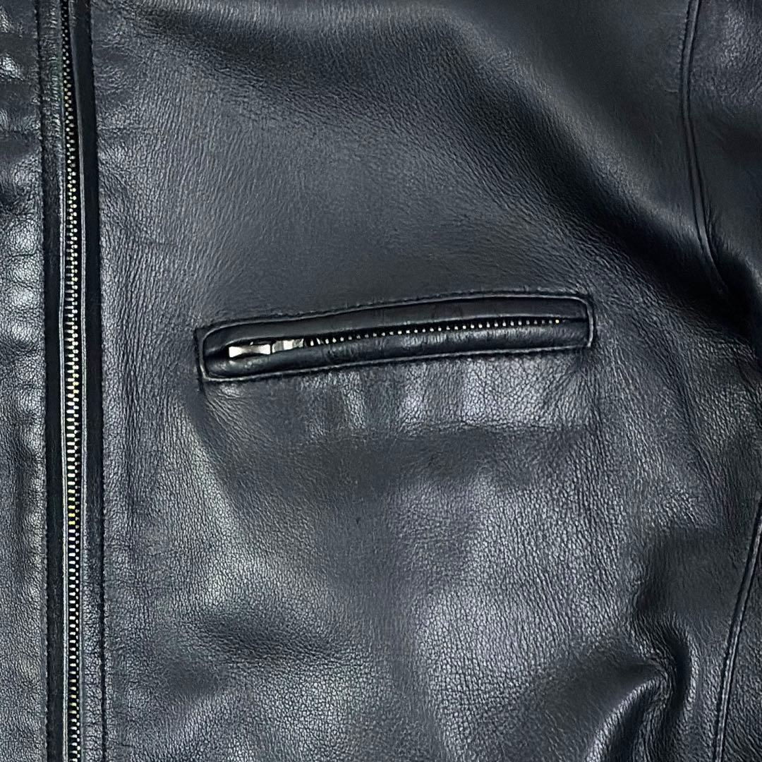 美品　エディフィス　ラムレザー　羊革　シングルライダース　M　ブラック　黒