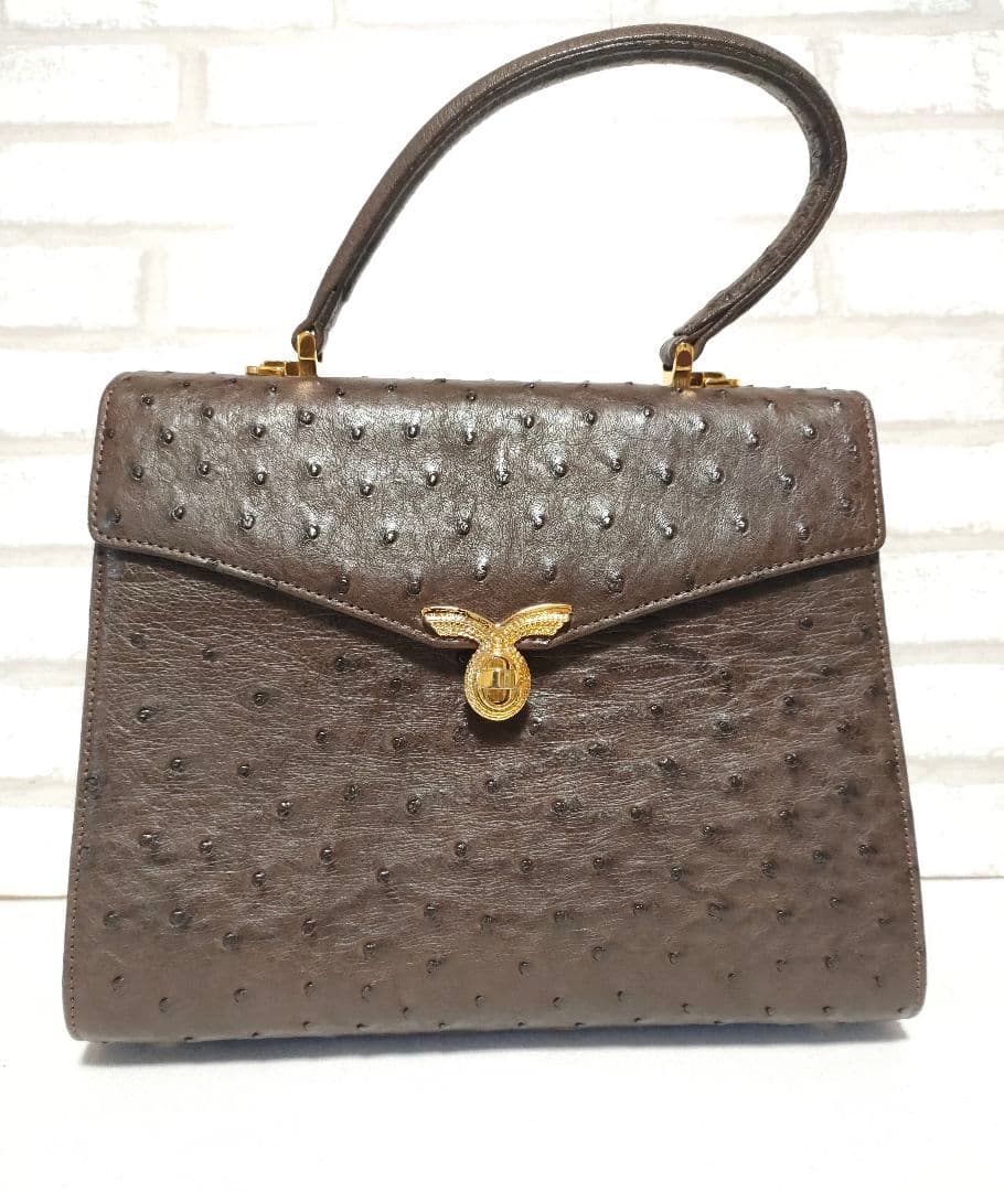 オーストリッチ   ハンドバッグ   ストラップ付き