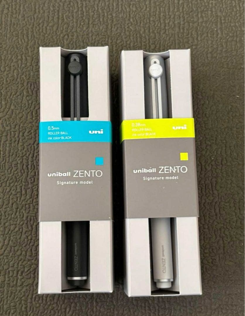 uniball ZENTO0.5mm/0.38mm メタリックブラック・シルバー