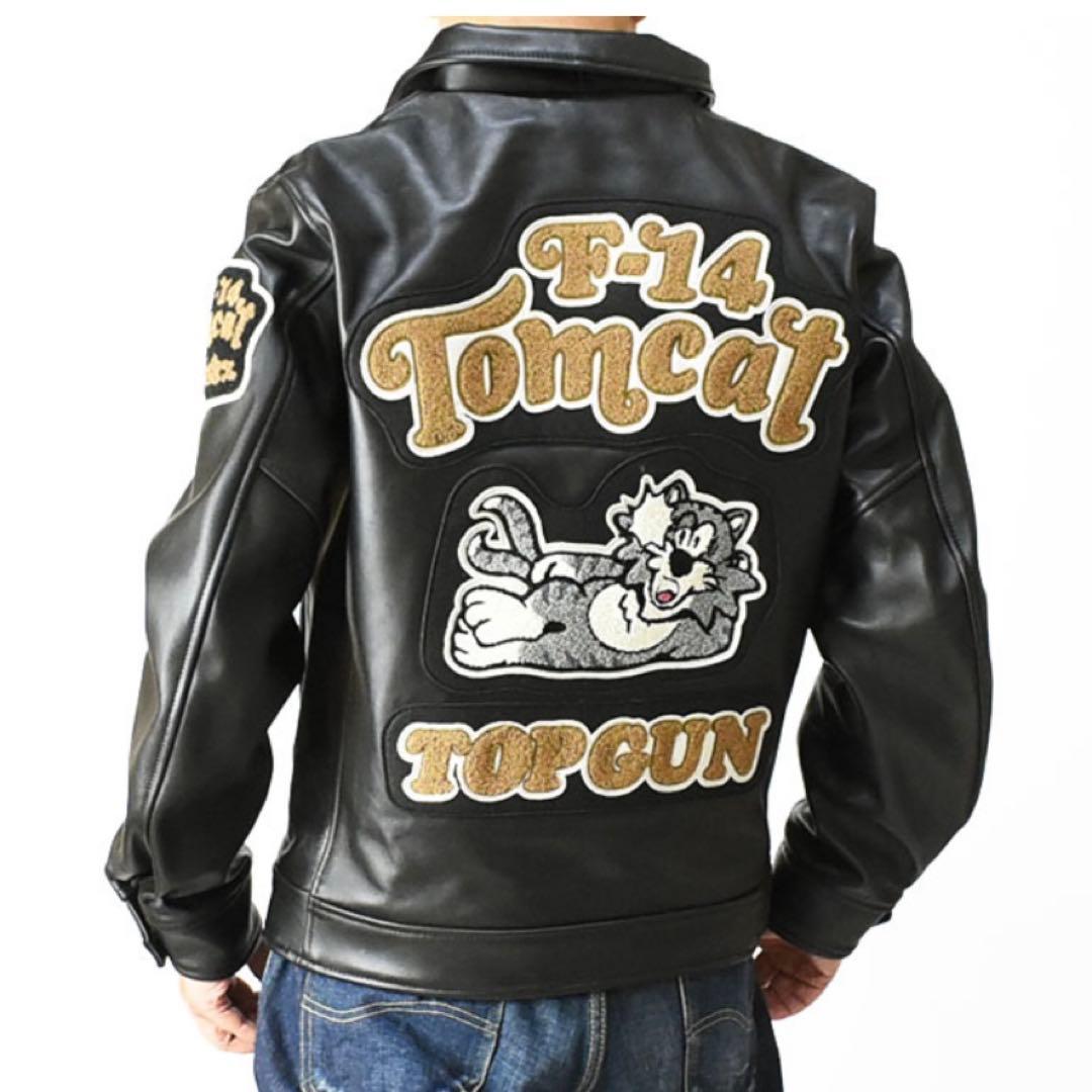 AVIREX アヴィレックス レザー ジャケット トムキャット 革ジャン 黒 L