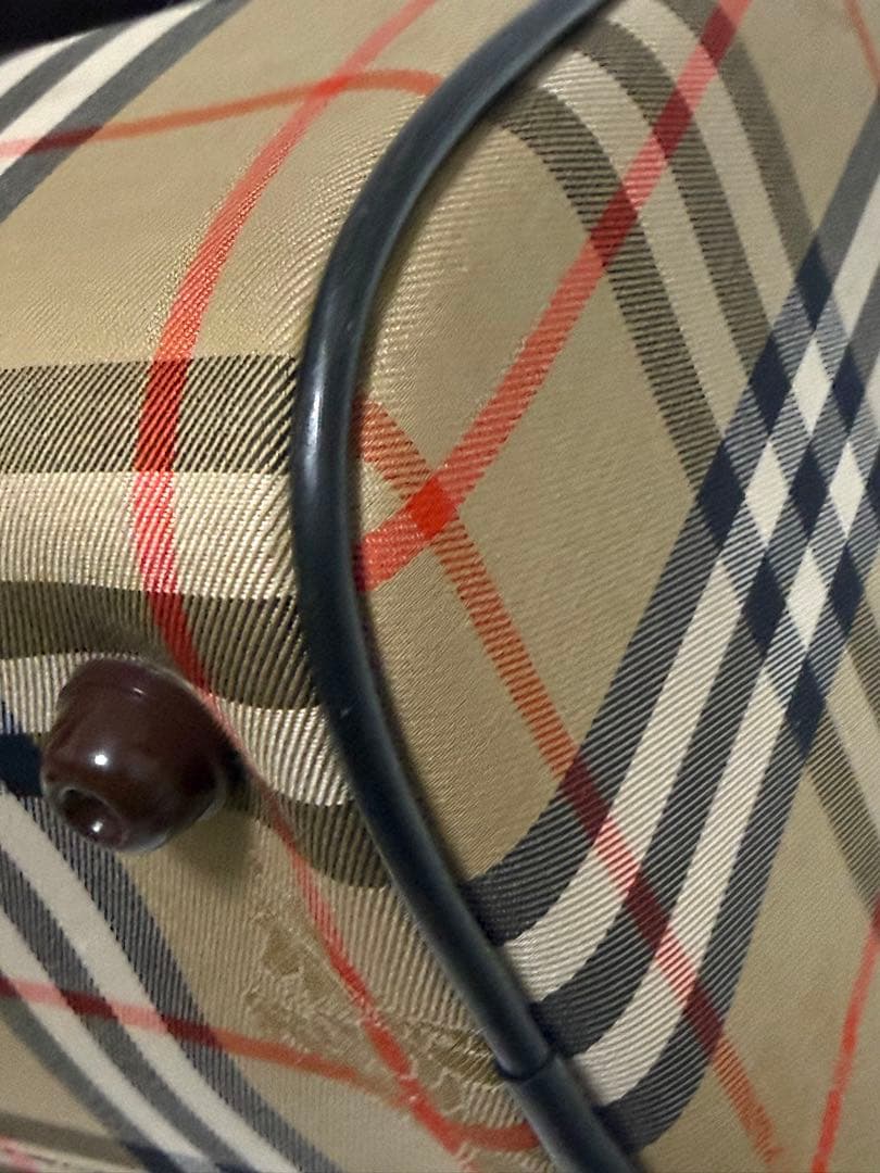 美品♪ オールド バーバリー Burberry ミニボストン ハンドバッグ