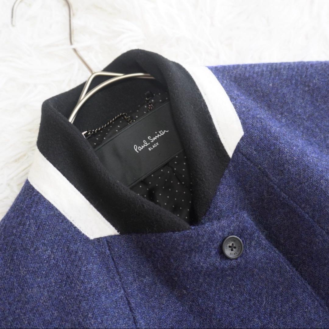 美品 ポールスミスブラック×MOON社 チェスターコート ウール ライトメルトン