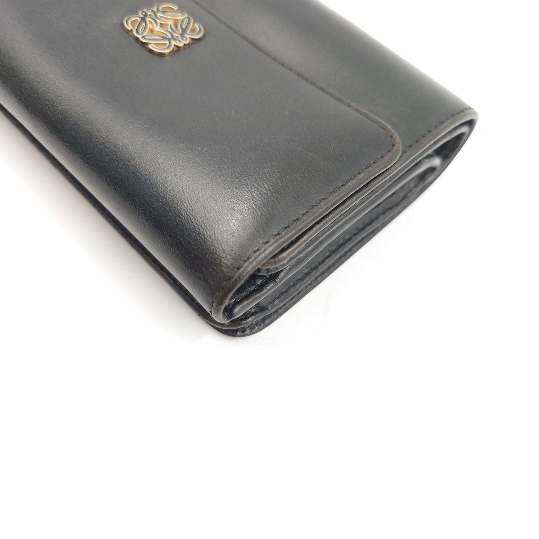 LOEWE 三つ折り財布 レディース ヴィンテージ 黒 アナグラムロゴ ロエベ