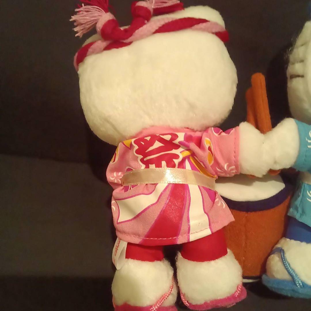 ハローキティ&ディアダニエル　ペア　お祭りシリーズ 太鼓 ぬいぐるみ