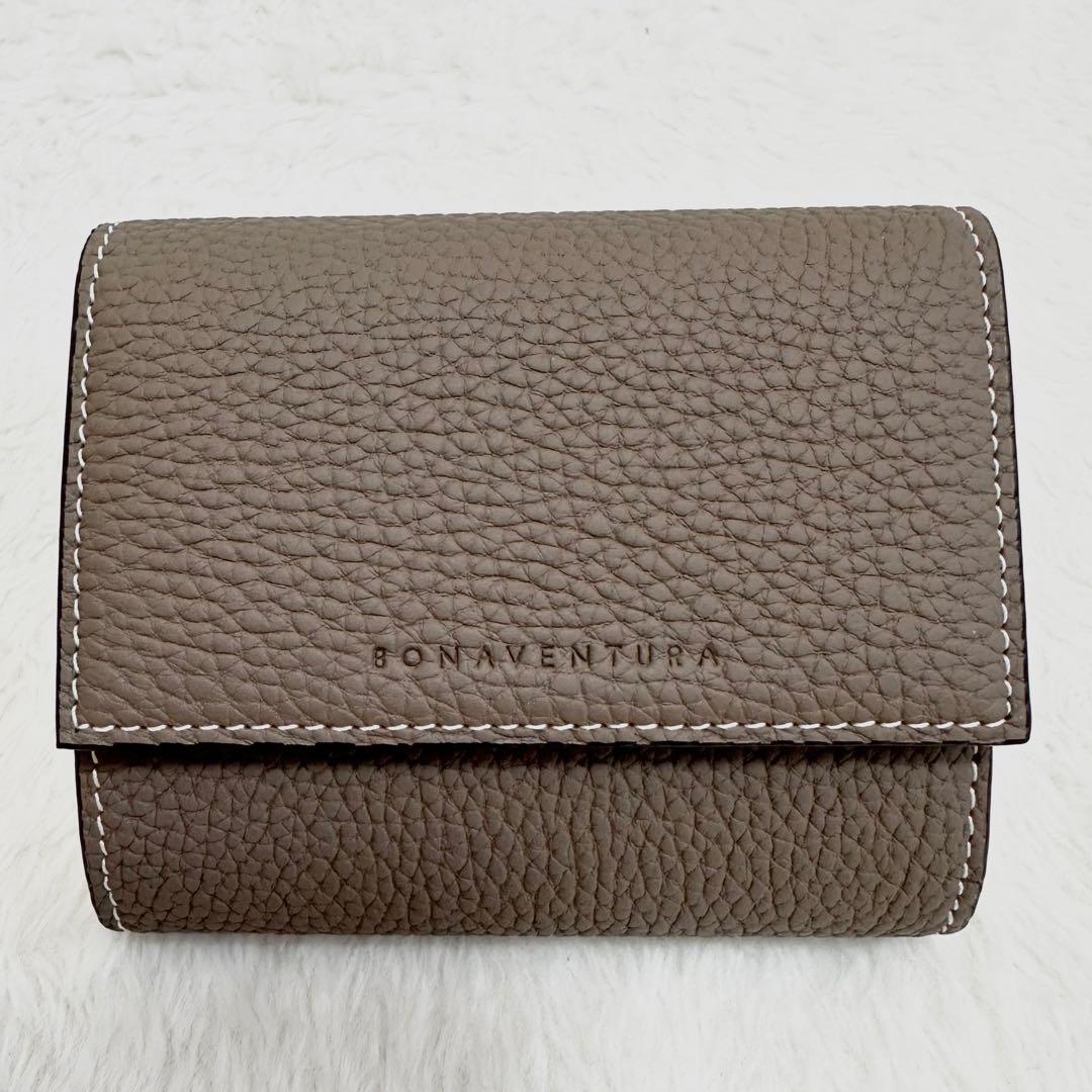 未使用級✨現行 BONAVENTURA フラップ スモールウォレット グレージュ