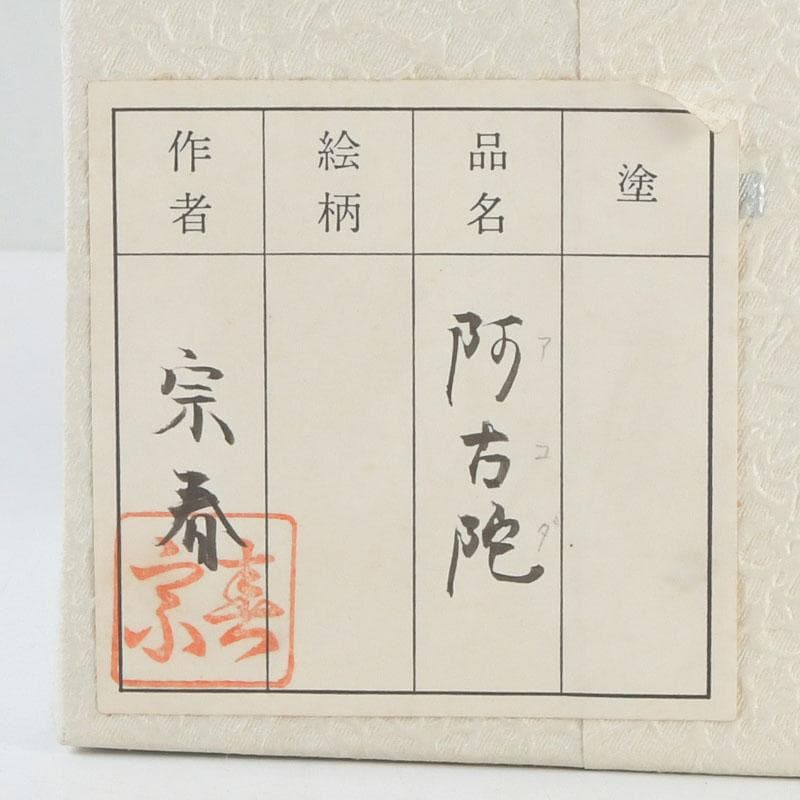 茶道具　久世宗春作　阿古陀茶器　共箱　V　9749