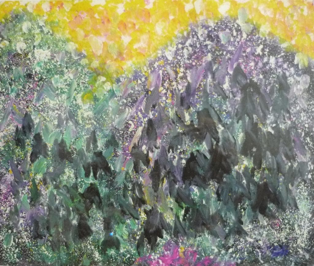 ★版画★深見東州　リトグラフ　和佐谷の白山黄金降る山　箱・黄袋入★F30