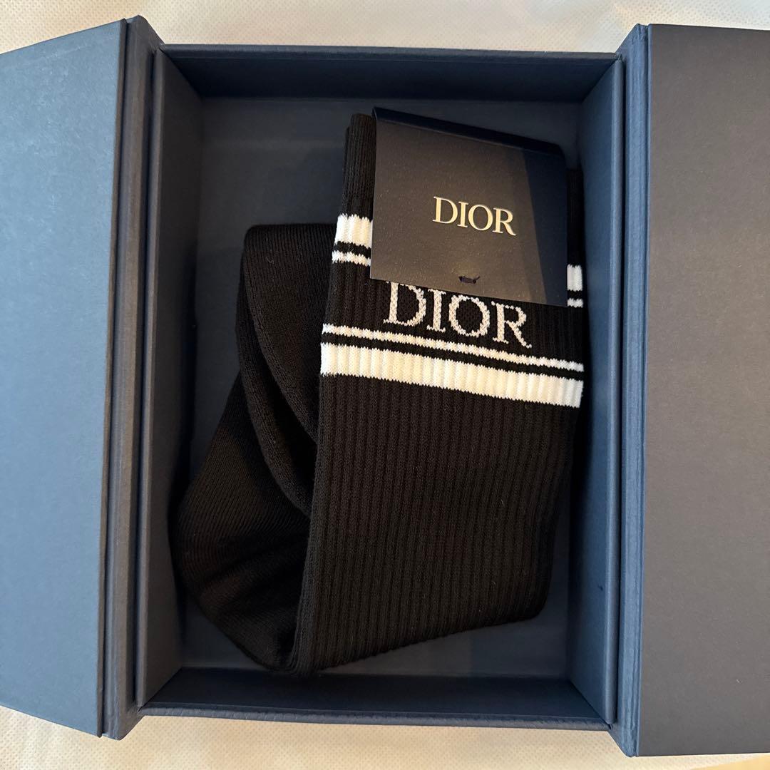 Dior ジャカードソックス Lサイズ 黒