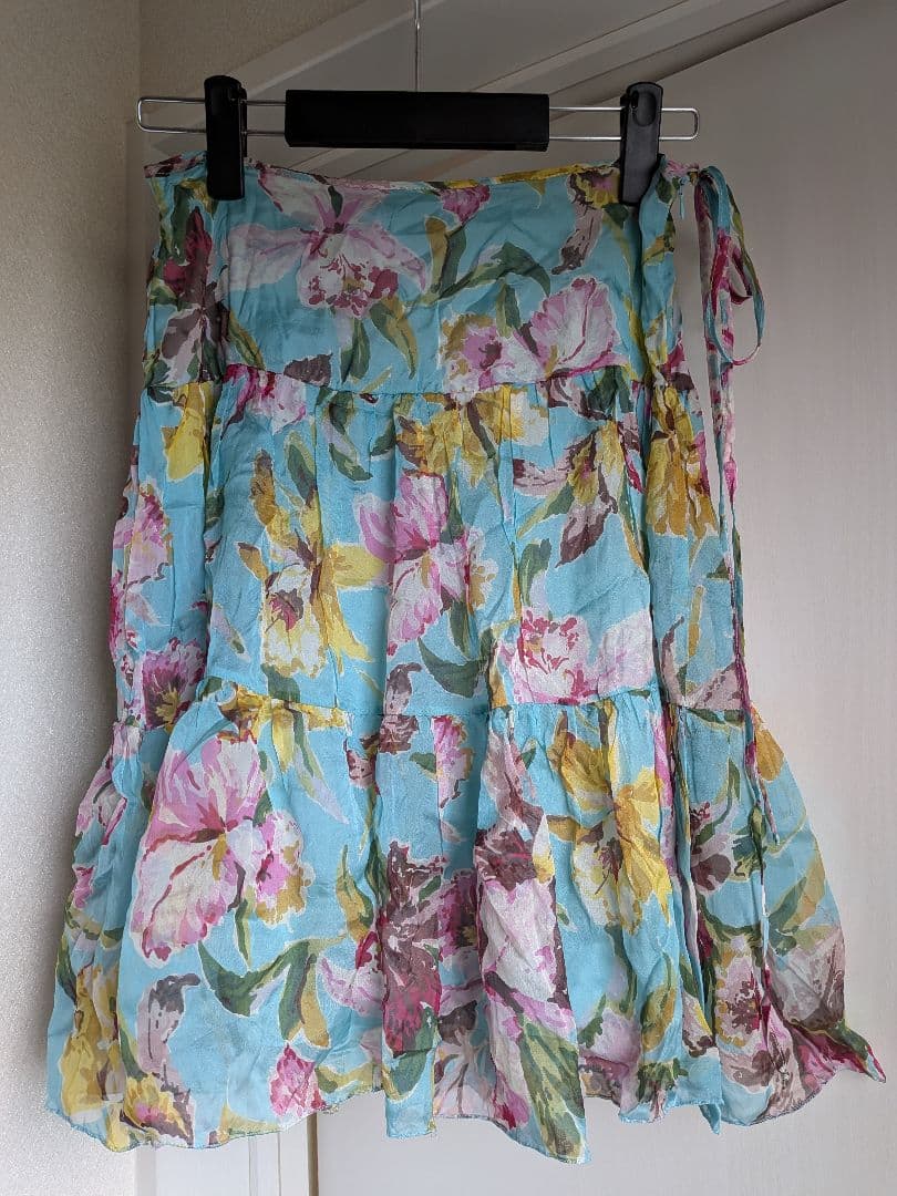 Blumarine 青花柄フリルスカート 約55cm