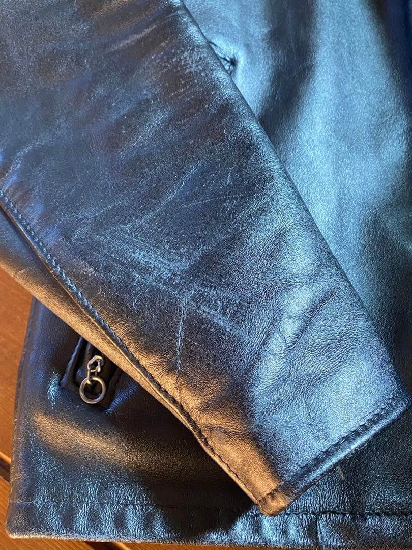 90's Schott 642 襟付きシングルライダースジャケット　size38