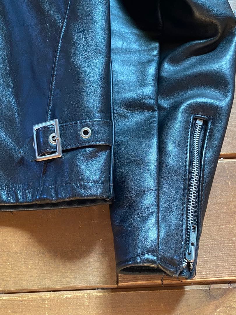 90's Schott 642 襟付きシングルライダースジャケット　size38