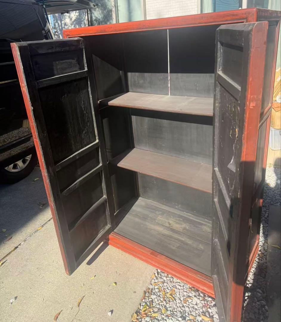 中国　清時代末期〜民国期　箪笥　漆金彫　福建省　アンティーク家具251215