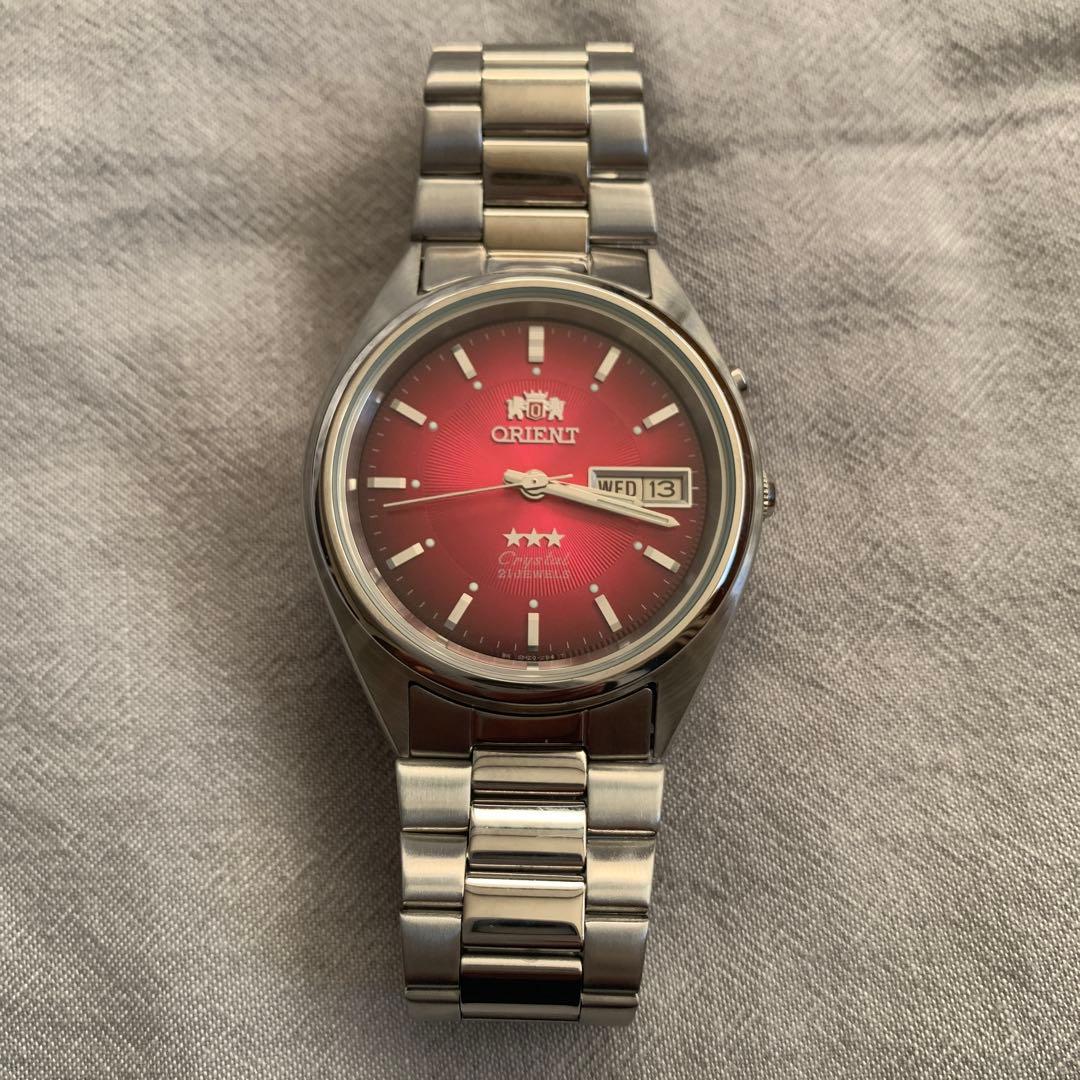 ORIENTオリエント スリースター レッド　腕時計