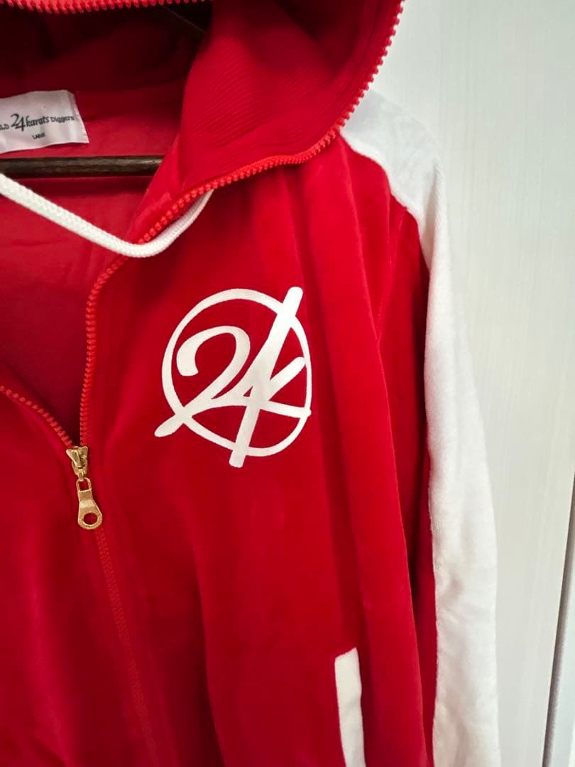 EXILE 24karats ジャージ 赤 セットアップ ベロア Lサイズ