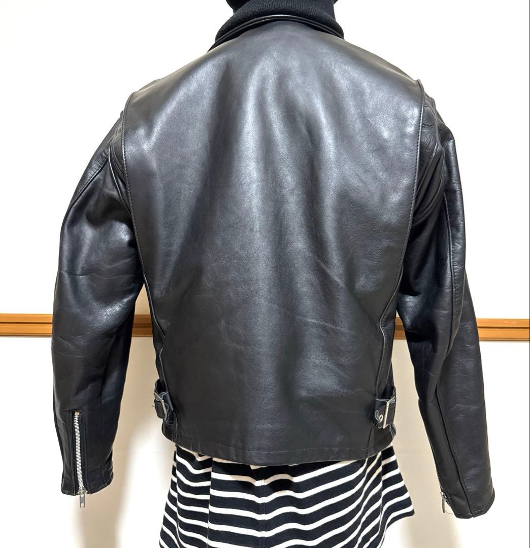 美品✨schott 642 レザージャケット　シングルライダース　牛革　38 黒