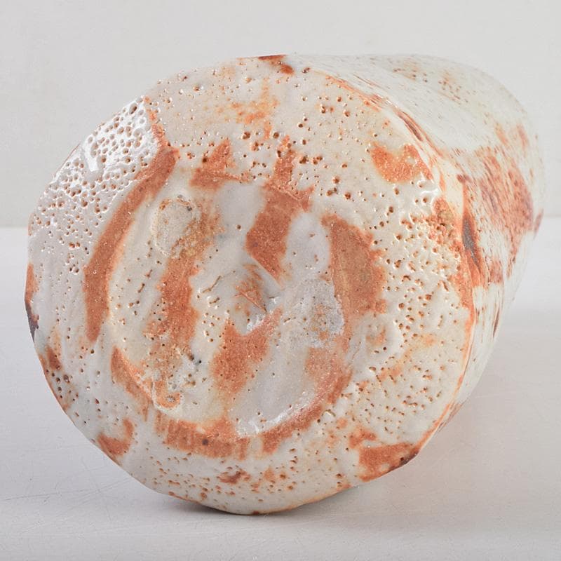 人間国宝　加藤卓男作　鼠志野　花入　共箱　V　R9232