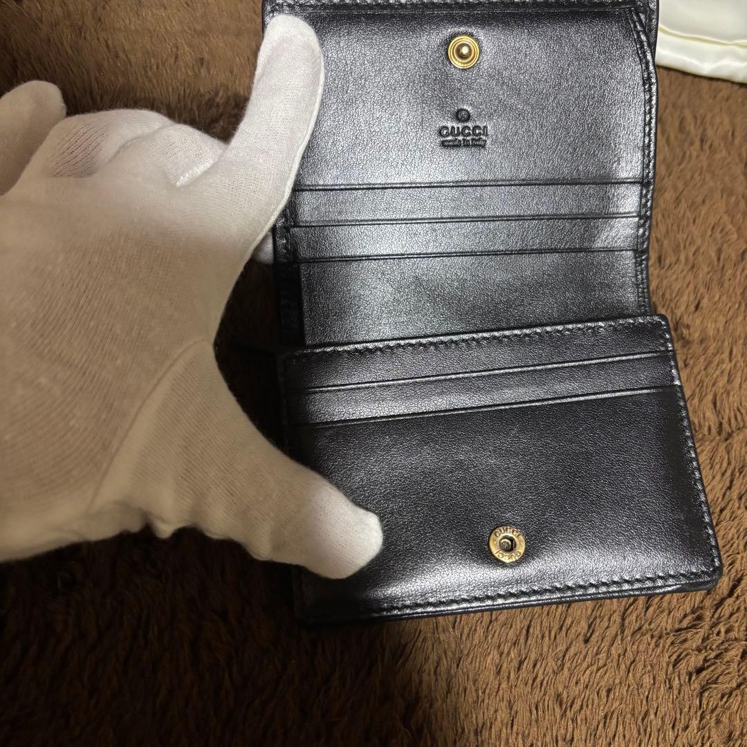 GUCCIマーモント　折りたたみ財布　ブラック