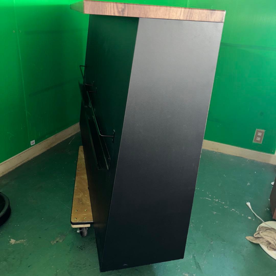 大型オープンラック 黒と木目調