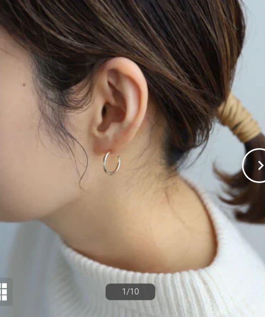 【シエナロゼ】パイプハーフフープピアス[M]