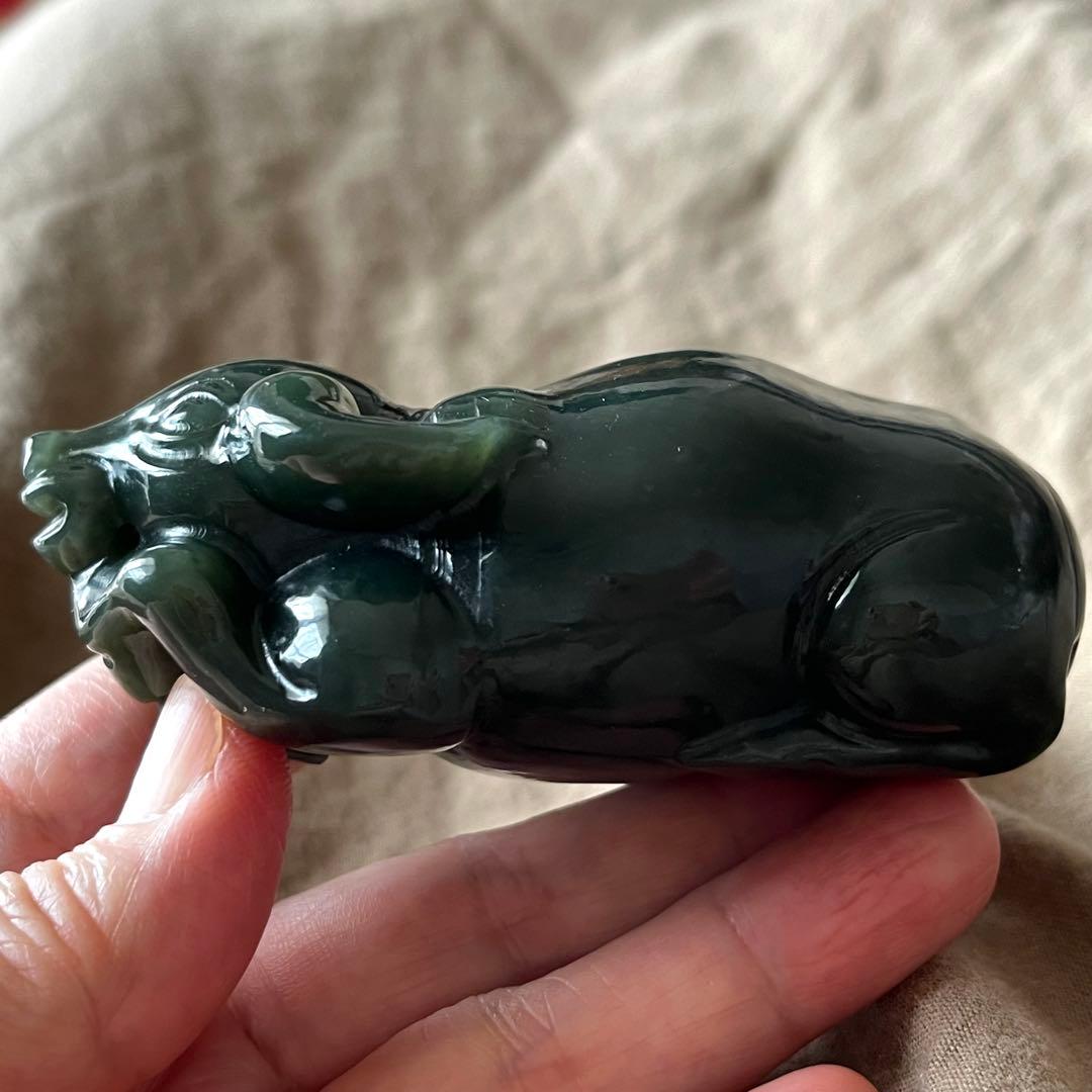 和田玉 ろうかん 青玉 藍青 古翡翠 彫刻 ネフライト 軟玉 アンティーク 希少