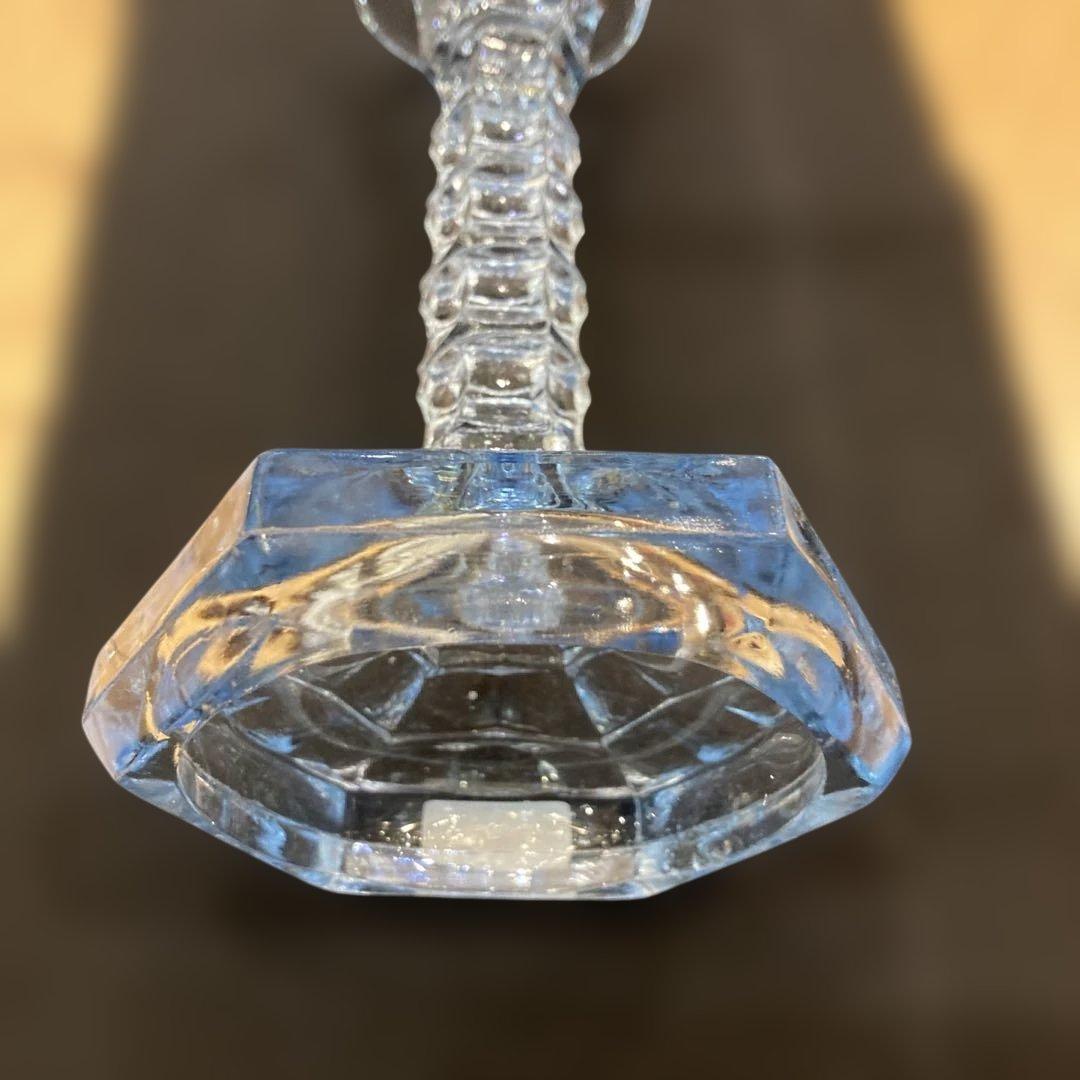 1940年代　アメリカ製ガラス製 八角形 キャンドルホルダー貴重なブルー