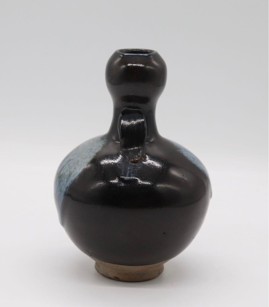 中国　鈞釉蓋耳瓢箪瓶　送料込み0111