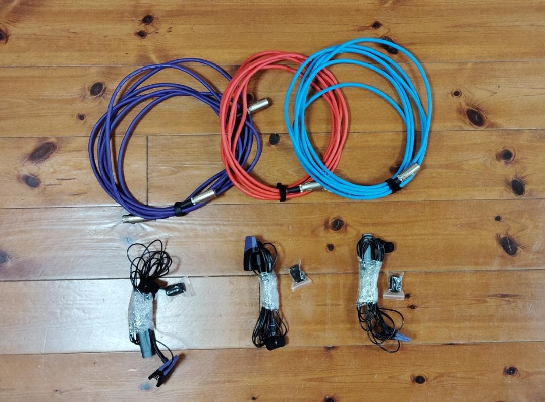 JTS CX-508　管楽器用コンデンサーマイク ３本、接続コード３本（中古）