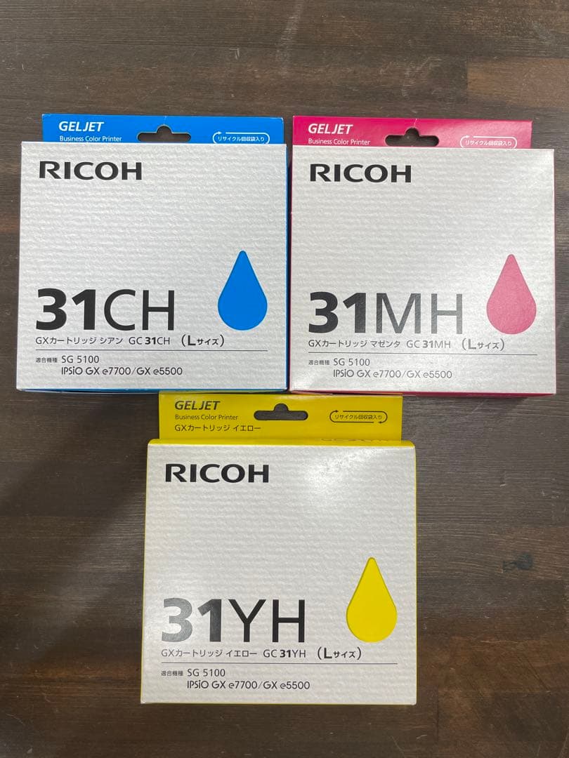 RICOH 純正品 GC31 GXカートリッジ(Lサイズ ) 3色セット