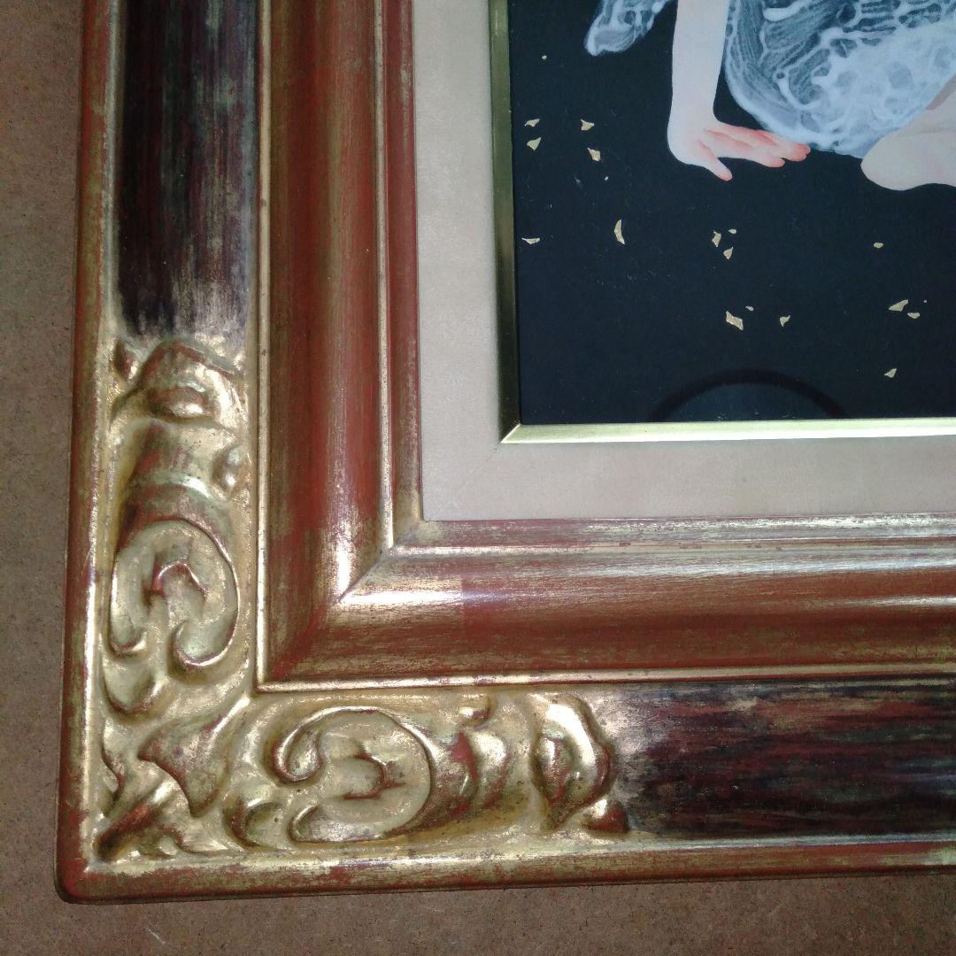 藤本まり子　アクリル画「side」現代アート 　F６号　木製額縁付き