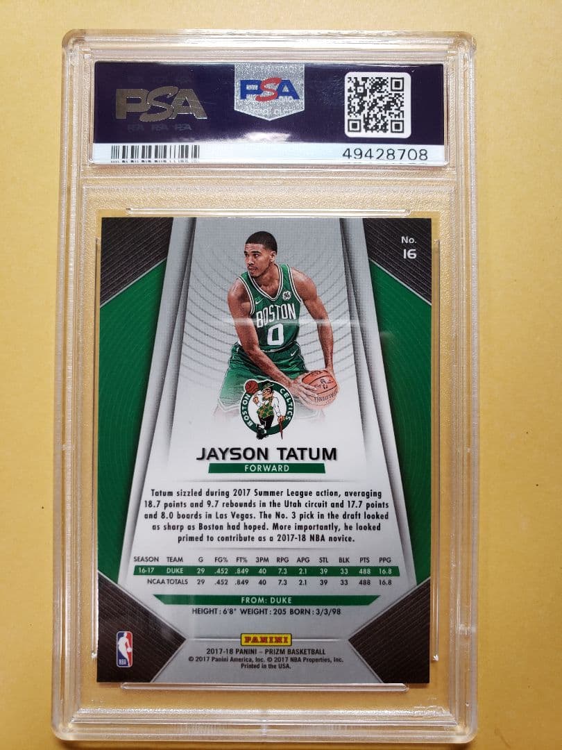 NBAカード PSA10 ジェイソンテイタム 2017 プリズム ルーキーカード