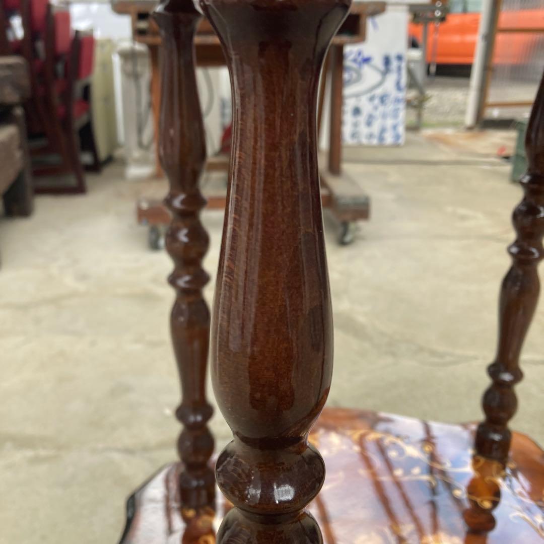 ニ*ん様 イタリア製 象嵌 ティーワゴン 2段 西洋 アンティーク