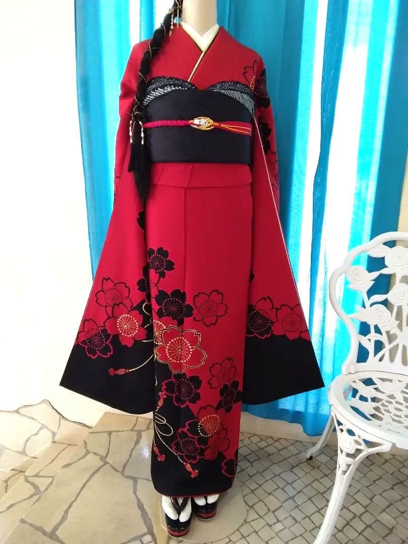 振袖フルセット、京都きもの友禅振袖、重ね衿帯揚げ帯締め、袋帯、襦袢、ガード加工