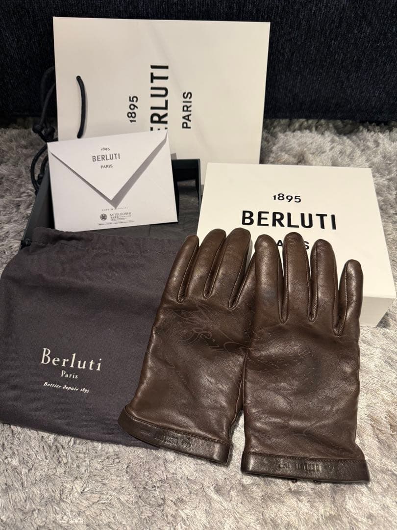 【美品】●BERLUTI ベルルッティ手袋　正規品 メンズ