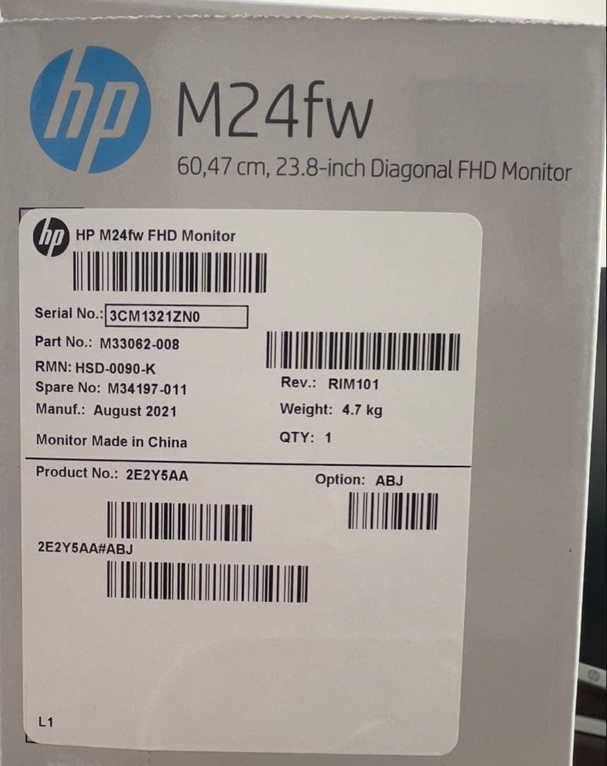 HP M24fw 23.8インチ FHDモニター