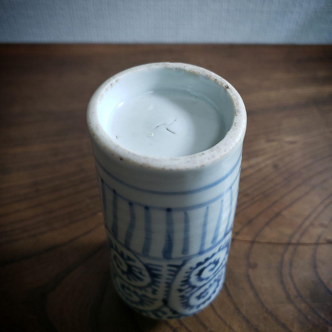 蝋燭徳利　蛸唐草　染付　江戸　古伊万里　一輪挿し　花器　花瓶