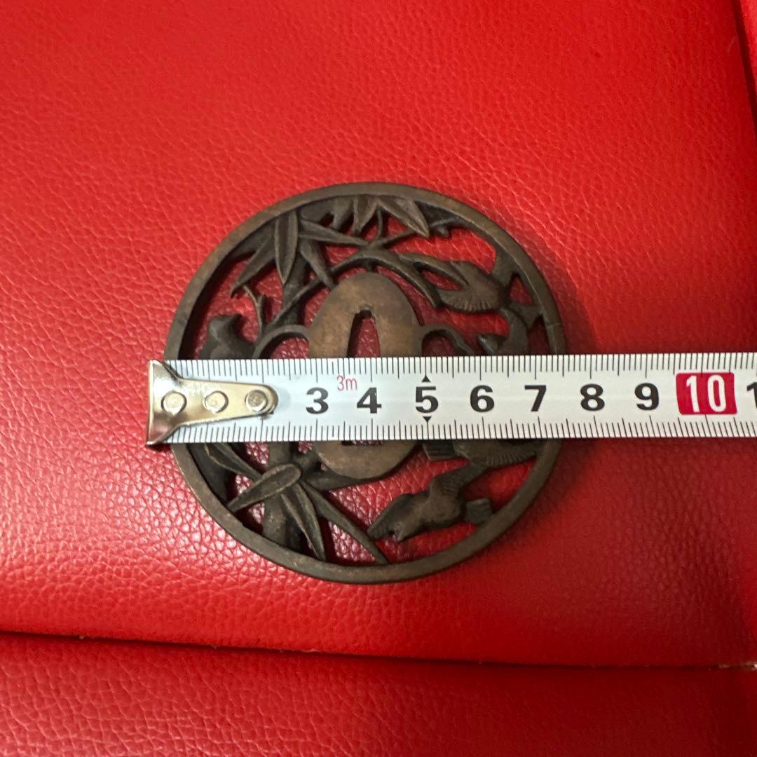 鉄製 鳥と竹の鍔(つば)蔵出し品！