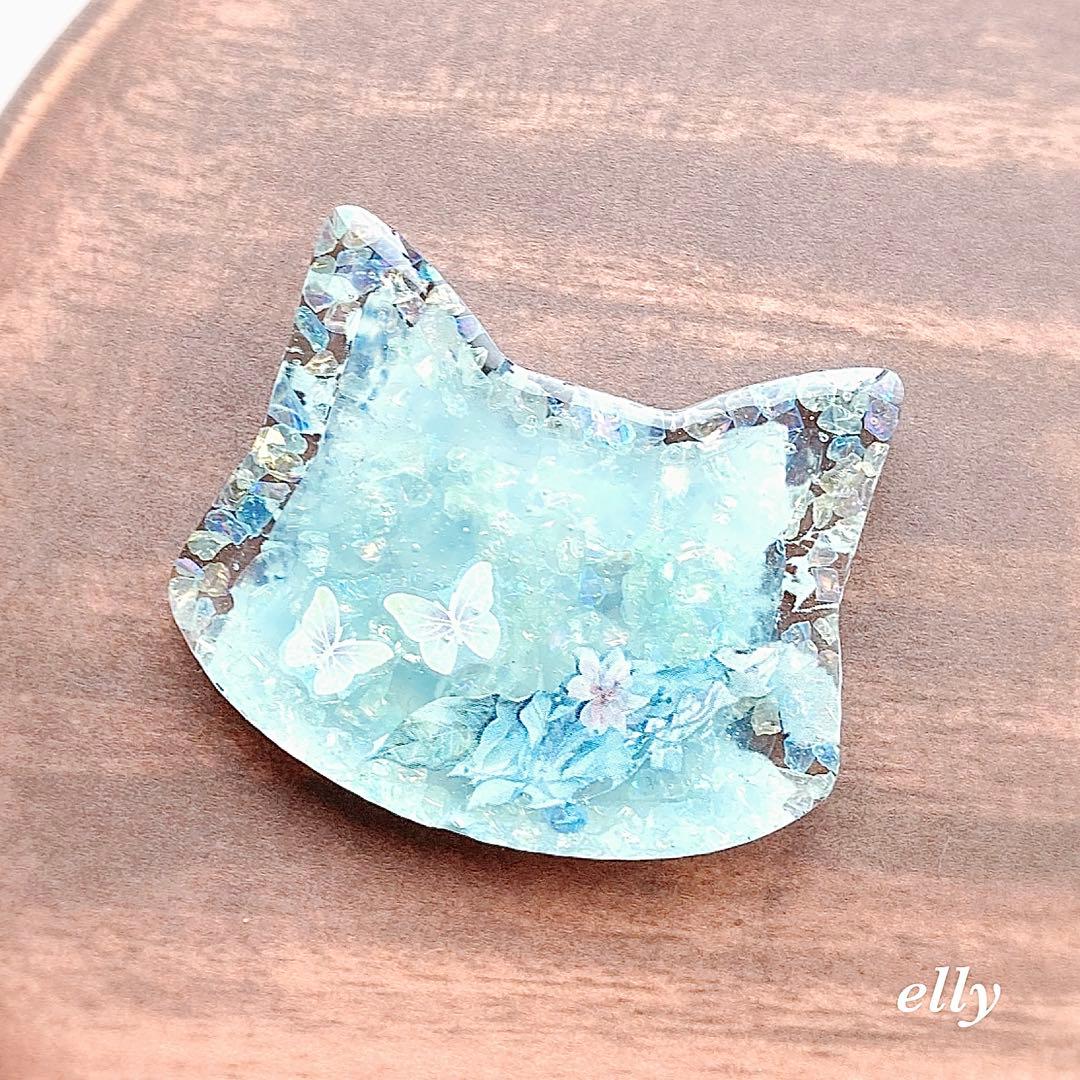 【sawasawa様】1256.琉球ガラス　夜桜　じゃれ猫　レジン　チャーム