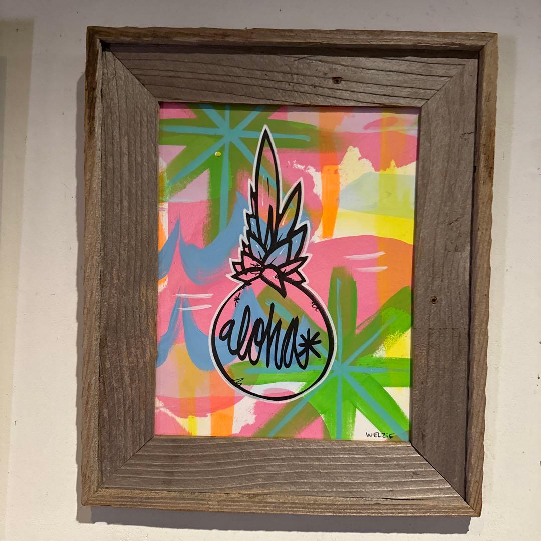 Welzie アロハ ポップアート 木製フレーム
